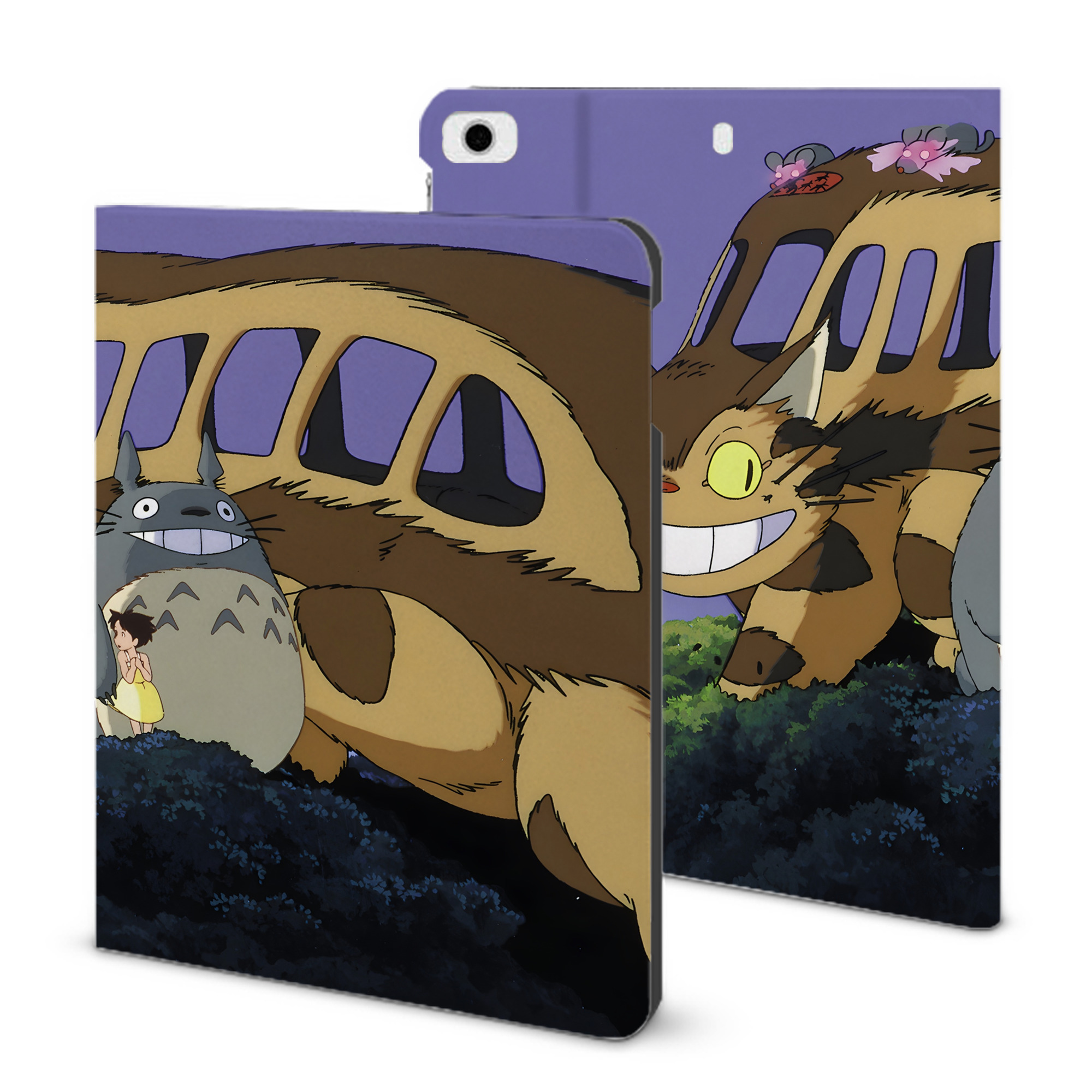 （画像用） となりのトトロ 草壁メイ 草壁サツキ My Neighbor Totoro Satsuki Kusakabe Mei Kusakabe IPad ケース ブック型 PUレザー TPU 耐衝撃 軽量 薄型 ペン収納なし 全面保護 IPad 各モデル対応